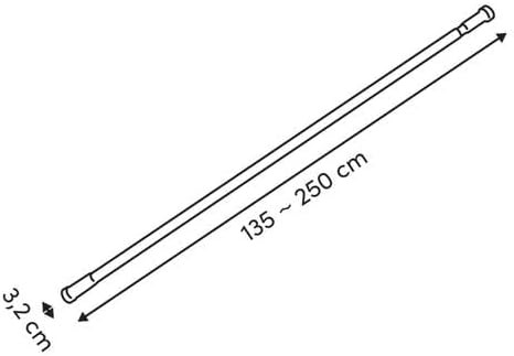 ASTA PER TENDA DOCCIA CM.250 NERO