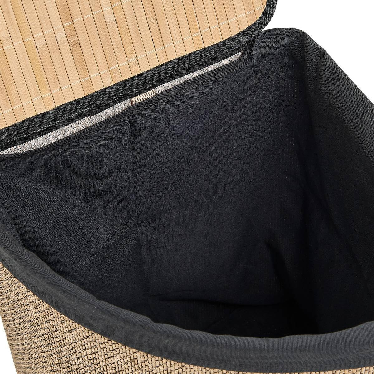 CESTO PER BIANCHERIA ANGOLARE 48L.BAMBU