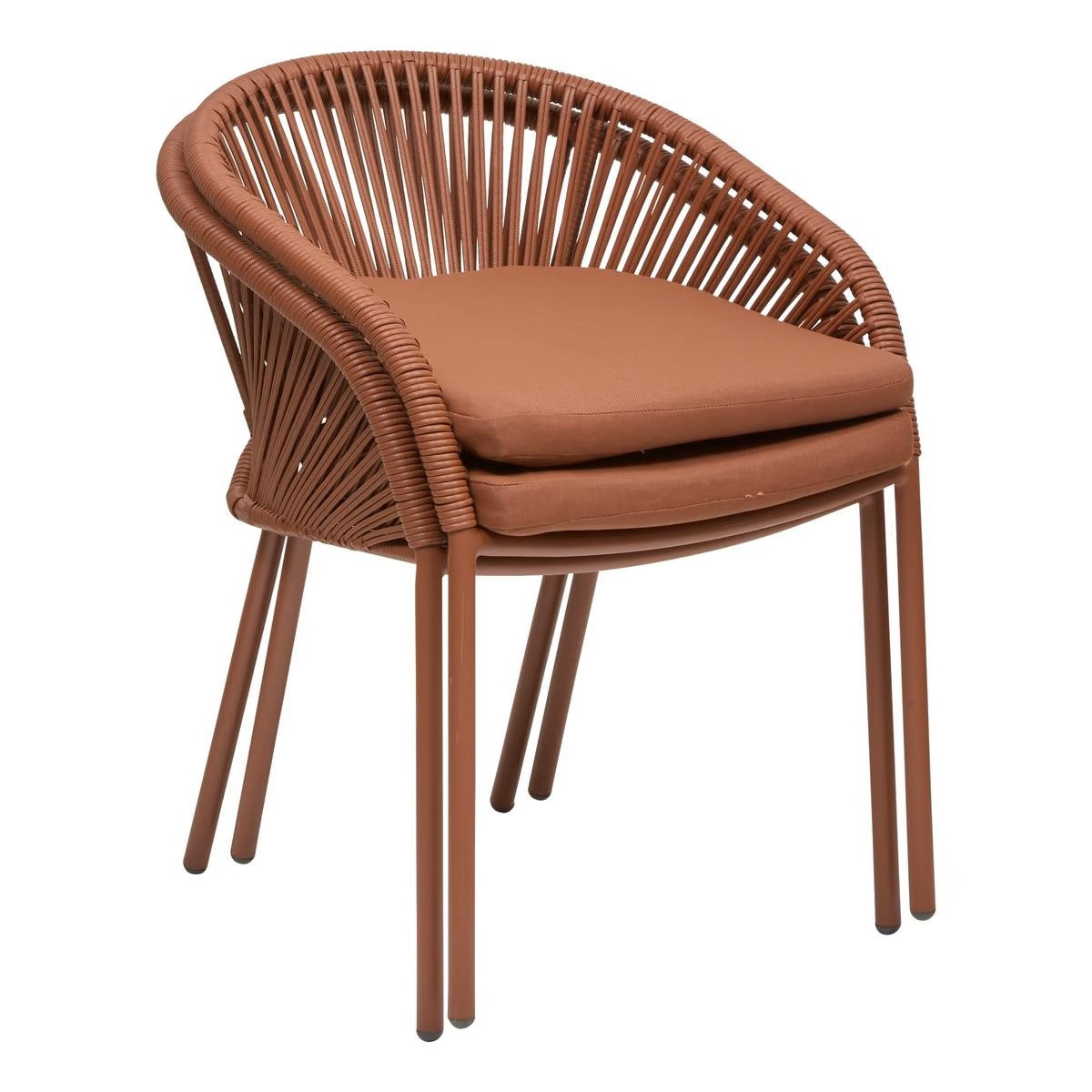 TAVOLO TONDO CM.130+4 POLTRONE MATTONE