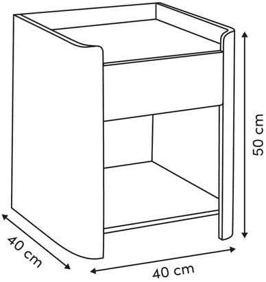 COMODINO ROUNDY H.50 AVORIO