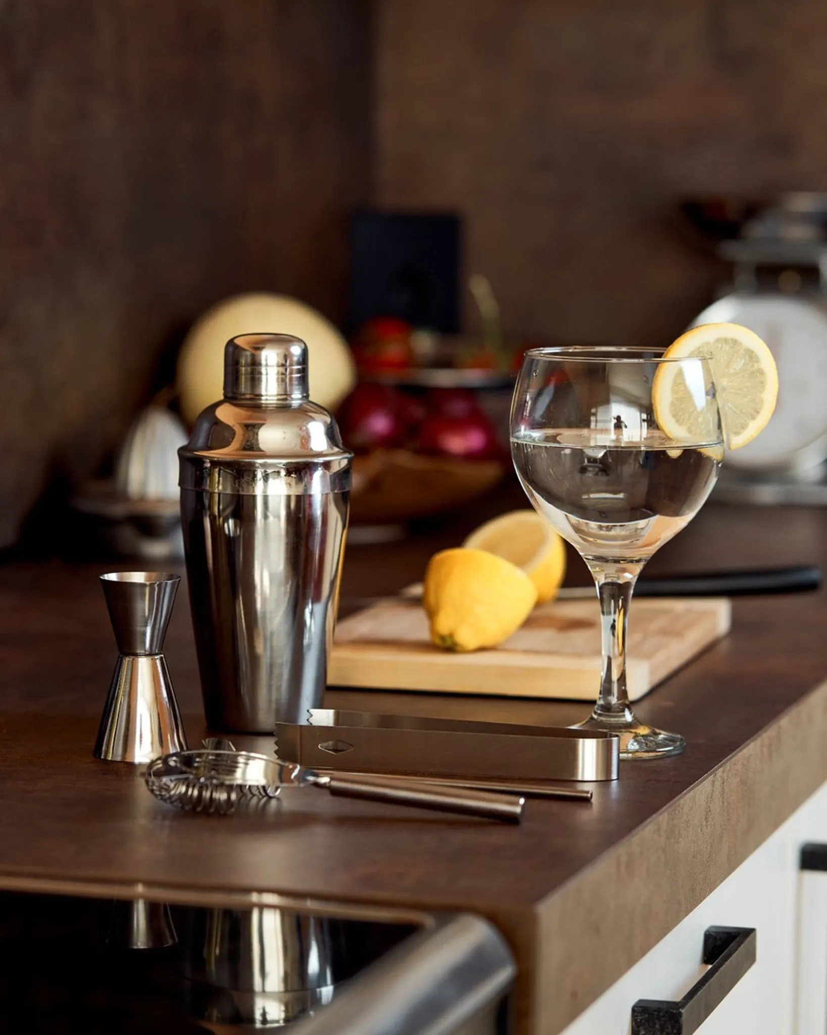 SHAKER CON ACCESSORI PER BARMAN