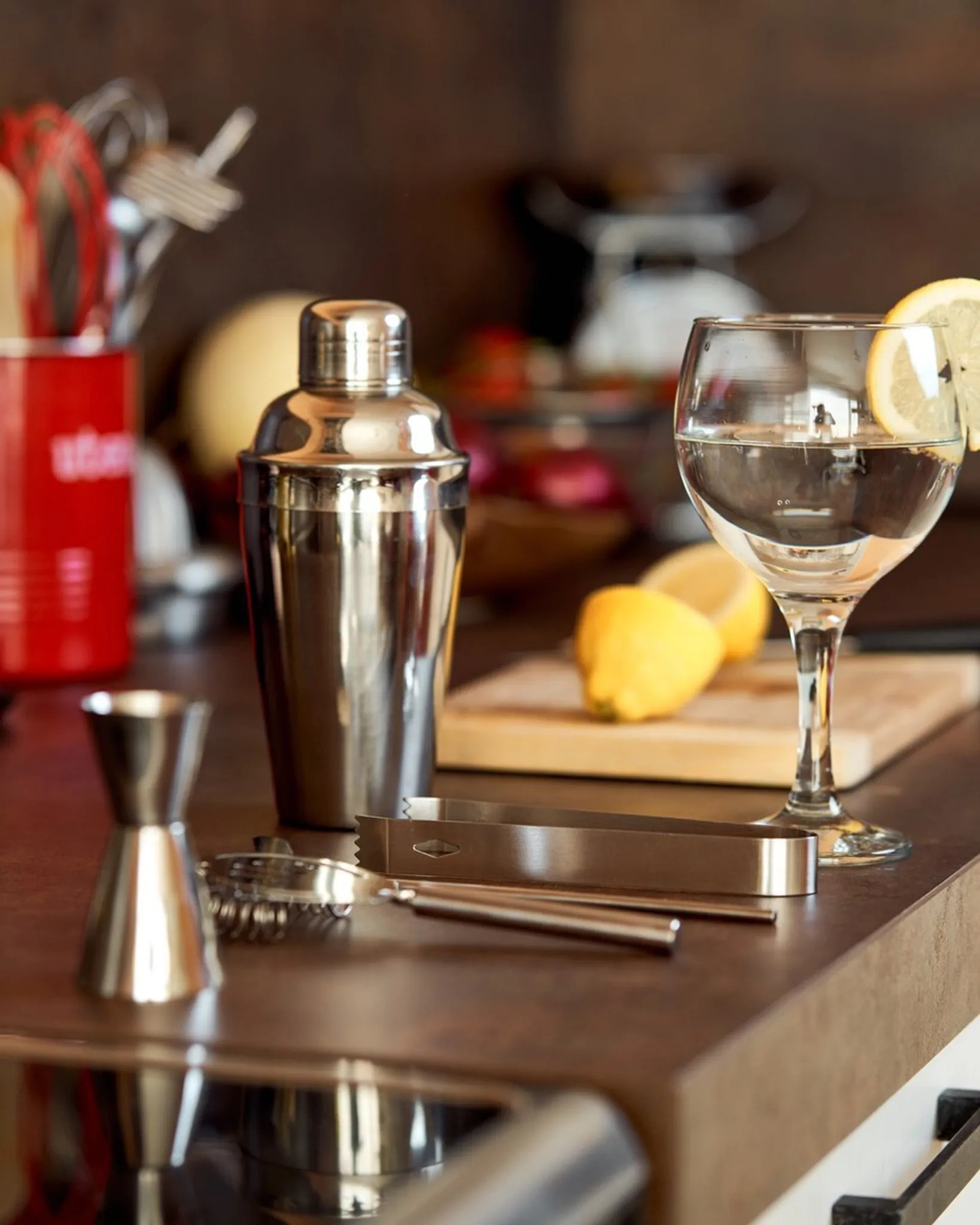SHAKER CON ACCESSORI PER BARMAN