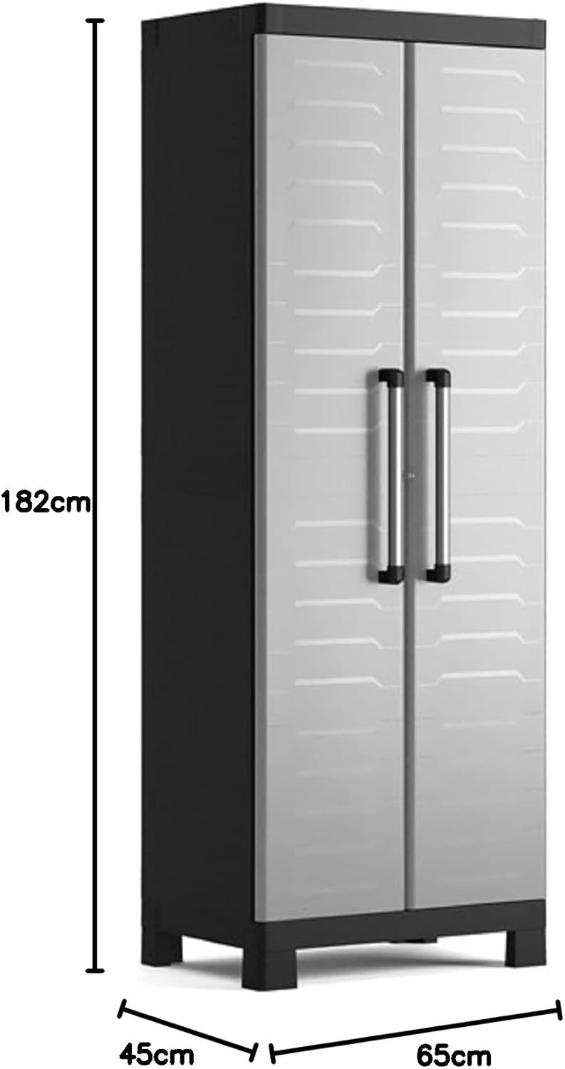 ARMADIO DETROIT ALTO 65X45H182 GRIGIO/NERO