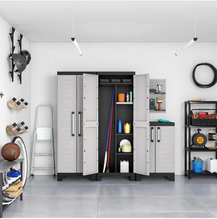 ARMADIO DETROIT PORTASCOPE 65X45H182 GRIGIO/NERO