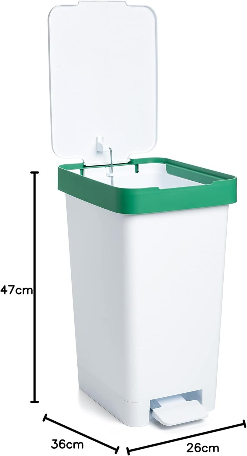 PATTUMIERA A PEDALE 25LT SMART BIANCA&VERDE