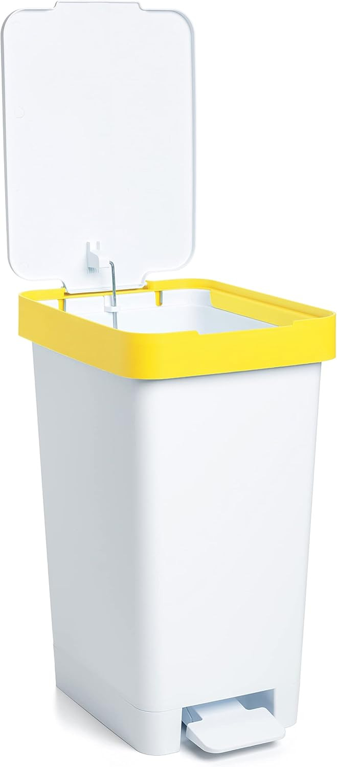 PATTUMIERA A PEDALE 25LT SMART BIANCA&GIALLA