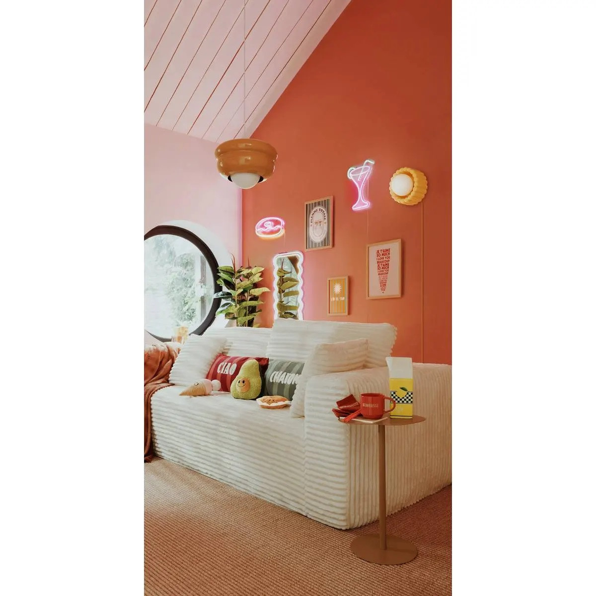 SPECCHIO PARETE NEON LED CM.60X38