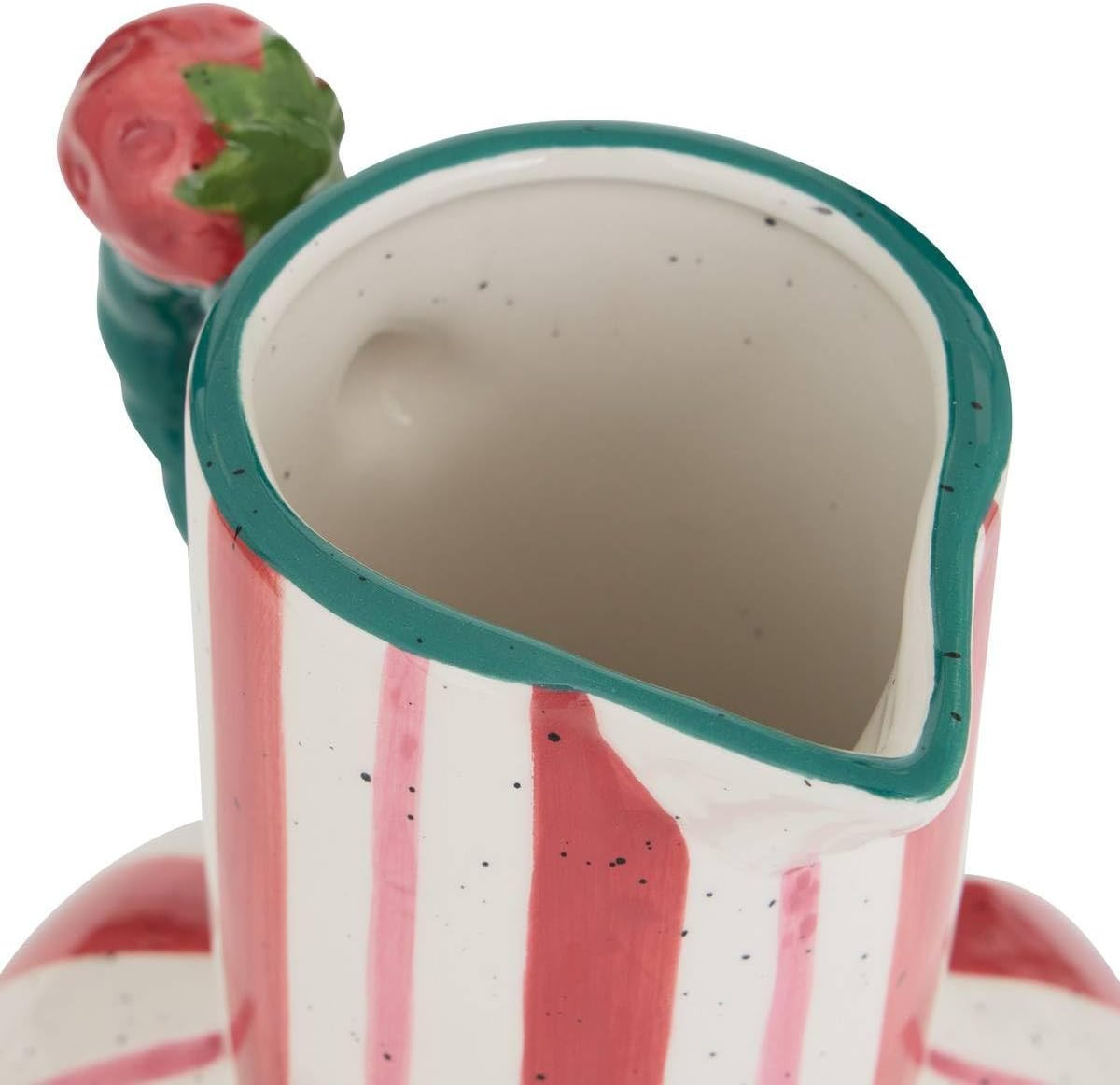 VASO FRUITY H.25 CERAMICA RIGATO BIANCO/ROSSO