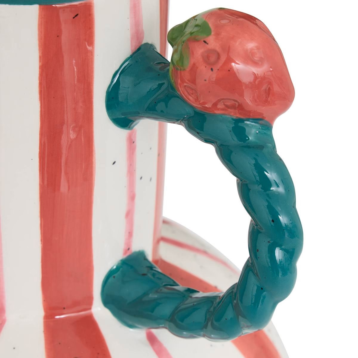 VASO FRUITY H.25 CERAMICA RIGATO BIANCO/ROSSO