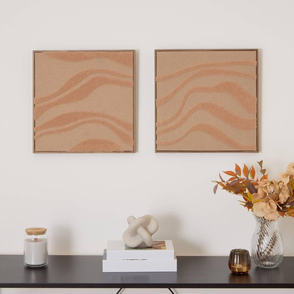 QUADRO 3D NOÉLIE 40X40CM TESSUTO ROSE BLUSH