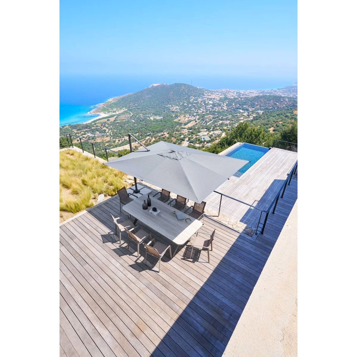 TAVOLO ALLUM.&PIETRA 259-339 C/6 POLTRONE ARGILLA