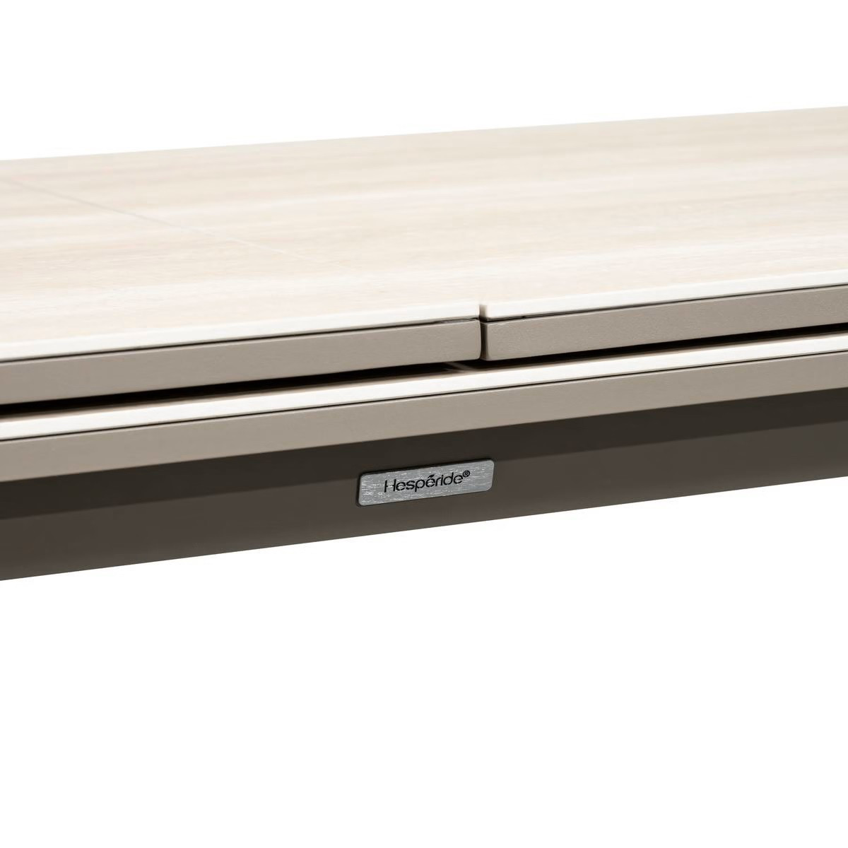 TAVOLO ALLUM.&PIETRA CM.259-339 C/6 POLTRONE CAFFE