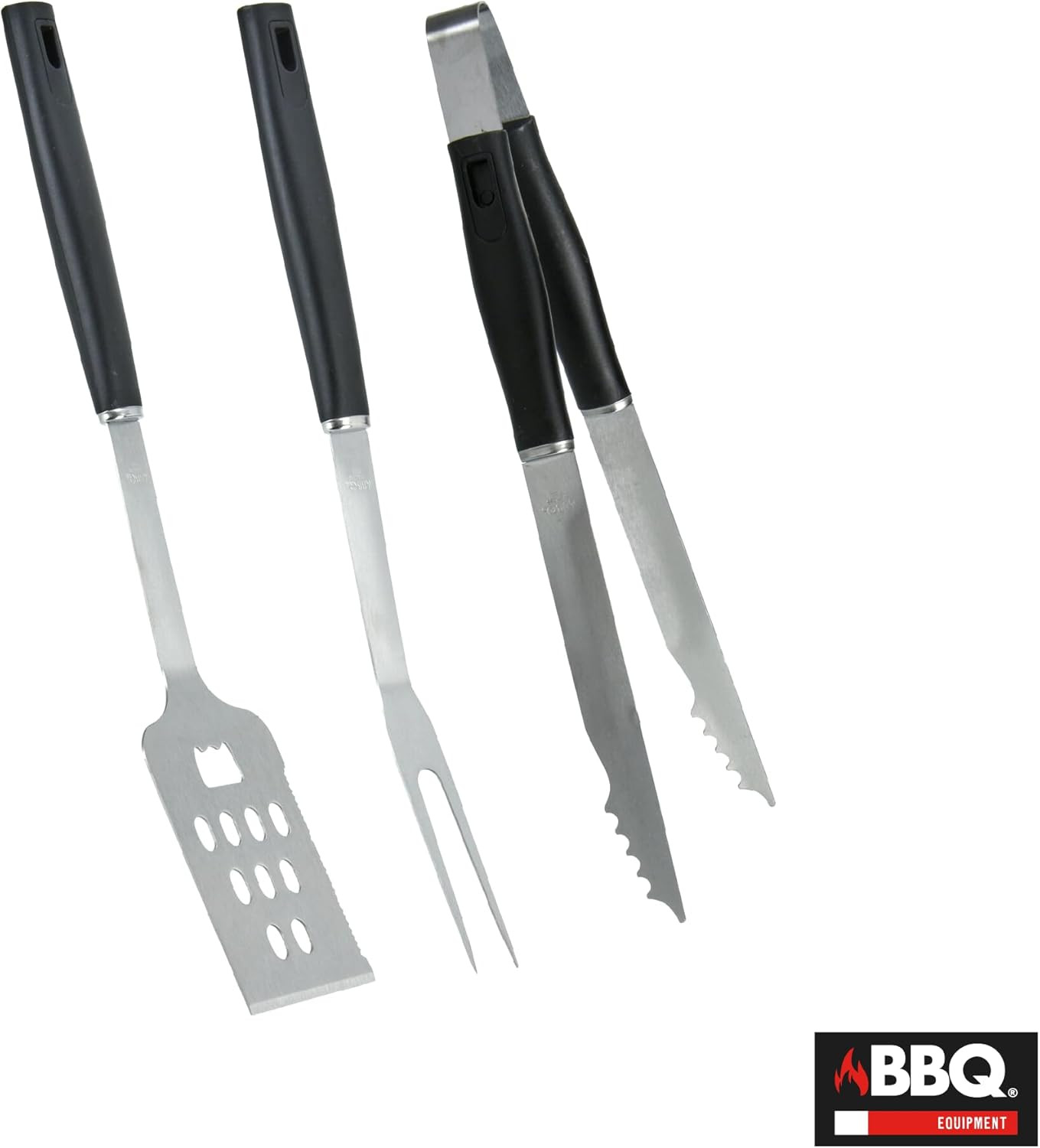 *SET3 UTENSILI BBQ INOX MANICO PP