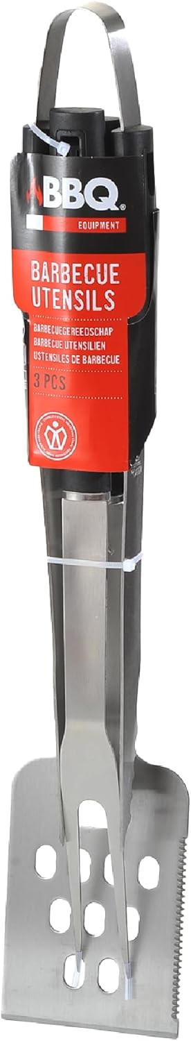 *SET3 UTENSILI BBQ INOX MANICO PP