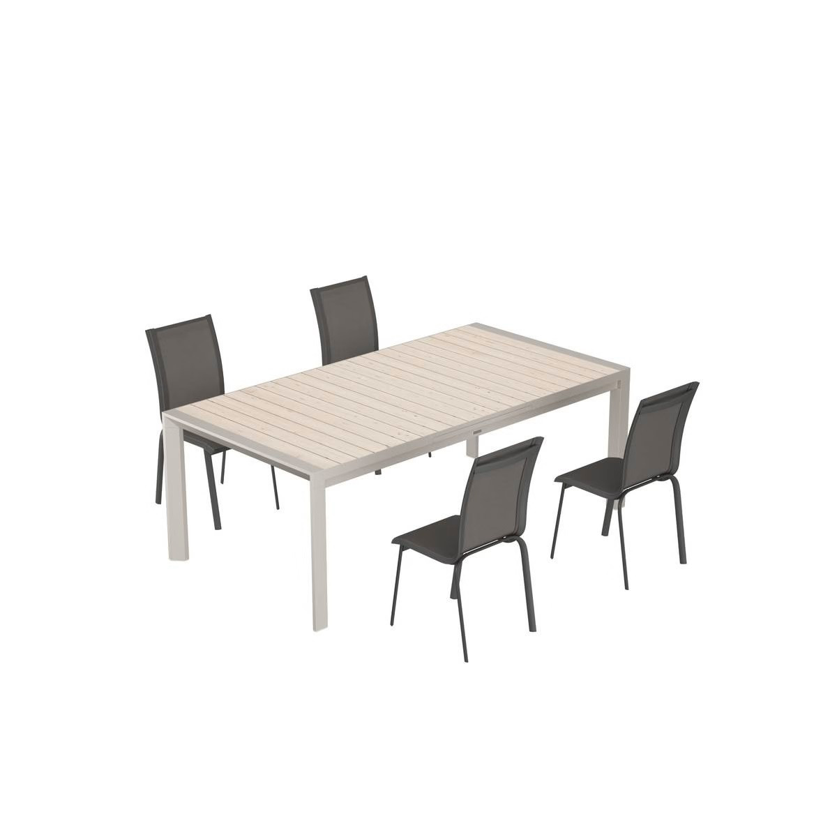 TAVOLO CM.214-274X110 CON 6 POLTRONE ARGILLA