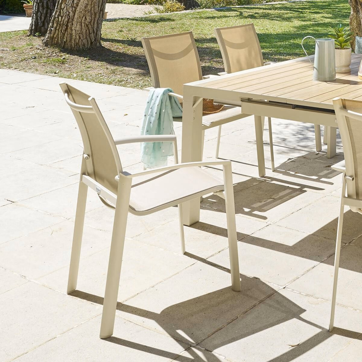 TAVOLO 220-280X113 C/6 POLTRONE ARGILLA