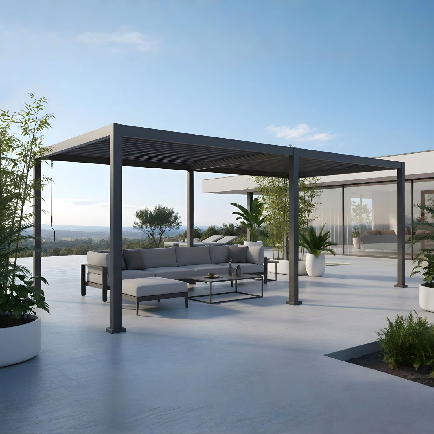 PERGOLA IN FERRO STYLE MT.3X6 ANTRACITE