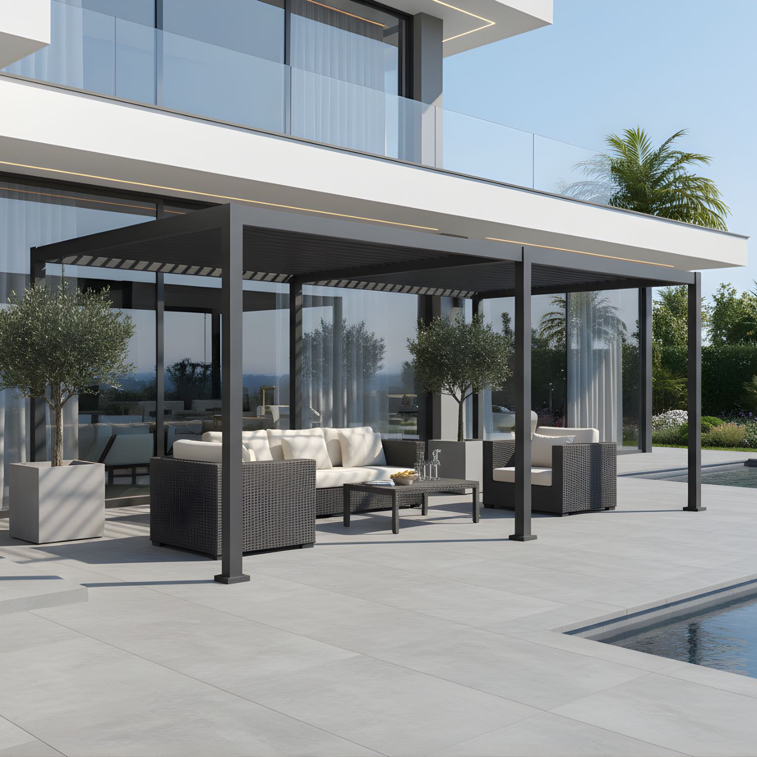 PERGOLA IN FERRO STYLE MT.3X6 ANTRACITE