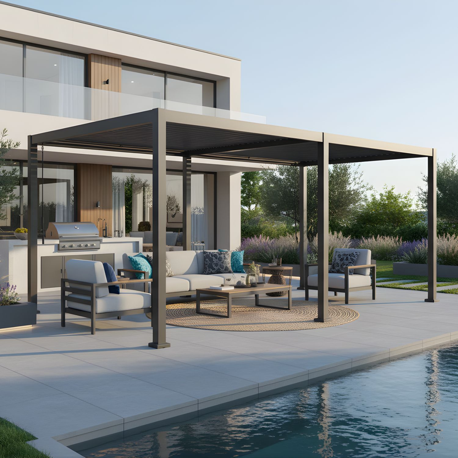 PERGOLA IN FERRO STYLE MT.3X6 ANTRACITE