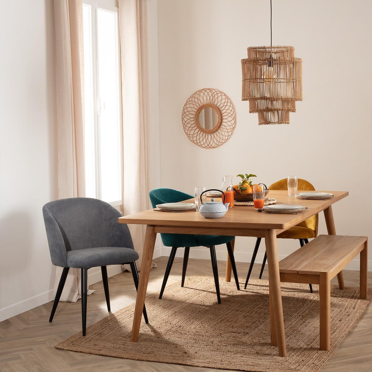 SEDIA CELESTE CON GAMBE NERE/GRIGIO