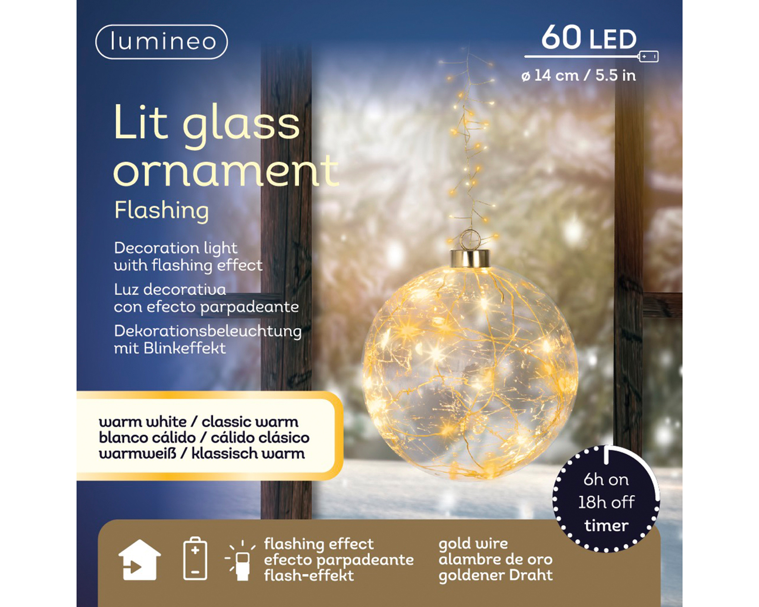 PEND.PALLA LUMINOSA D.14 LUCE CALDA