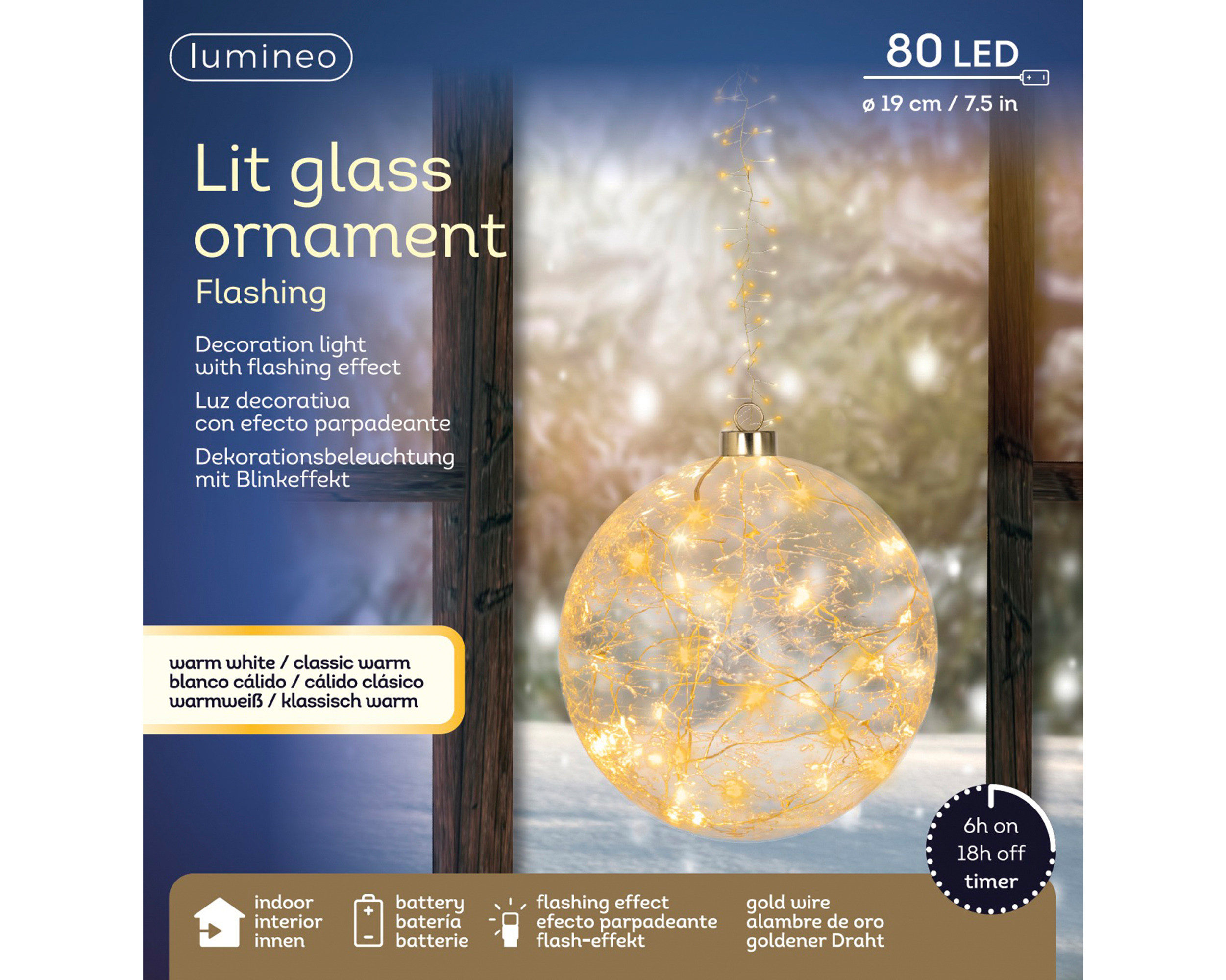 PEND.PALLA LUMINOSA D.19 LUCE CALDA