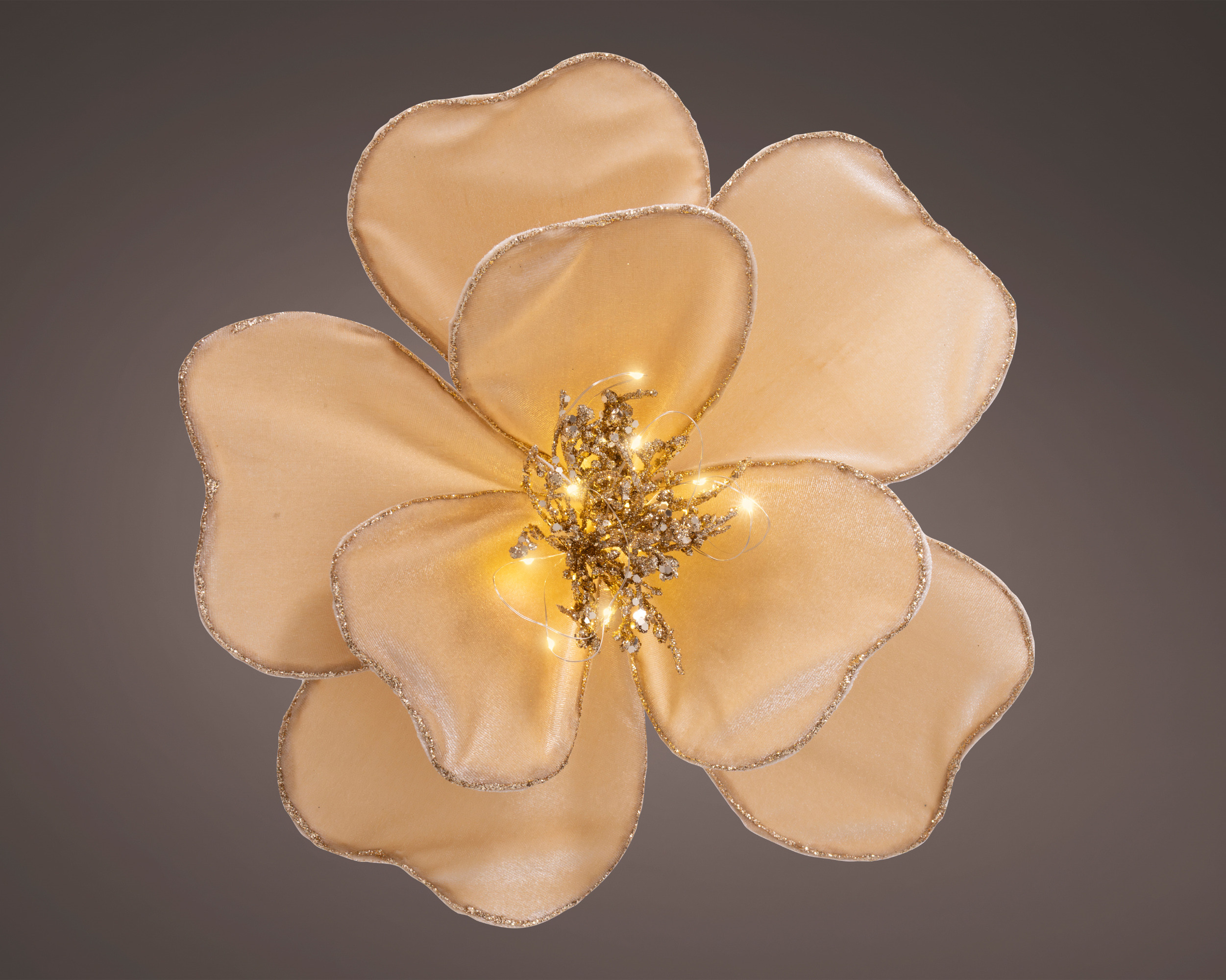 MICRO LED FIORE POL.VELLUTO BEIGE