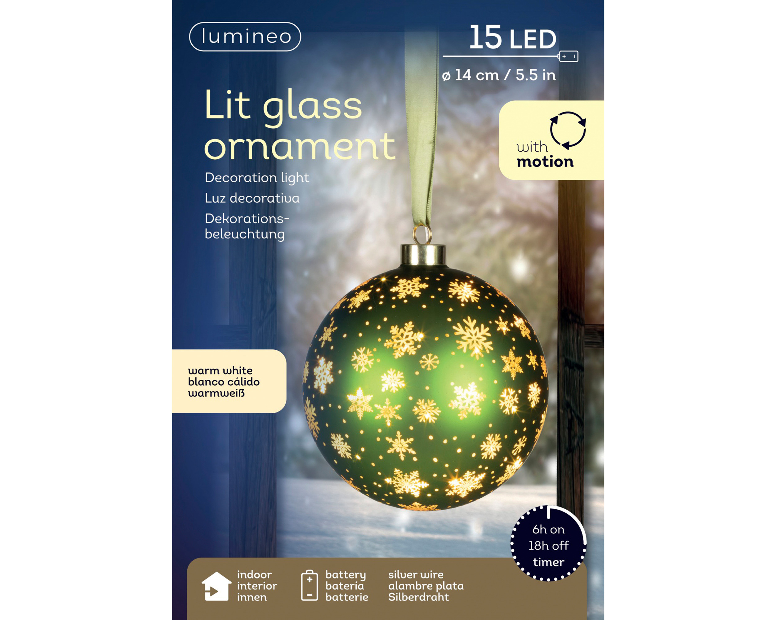 PALLA MICRO LED D.14 L.CALDA VERDE