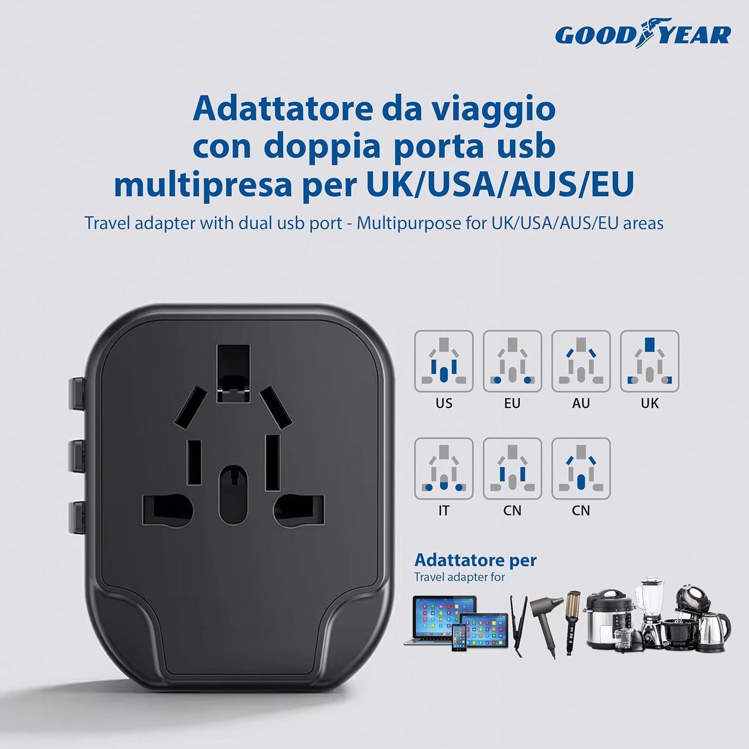 GOODYEAR ADATTATORE ALIMENT.DA VIAGGIO