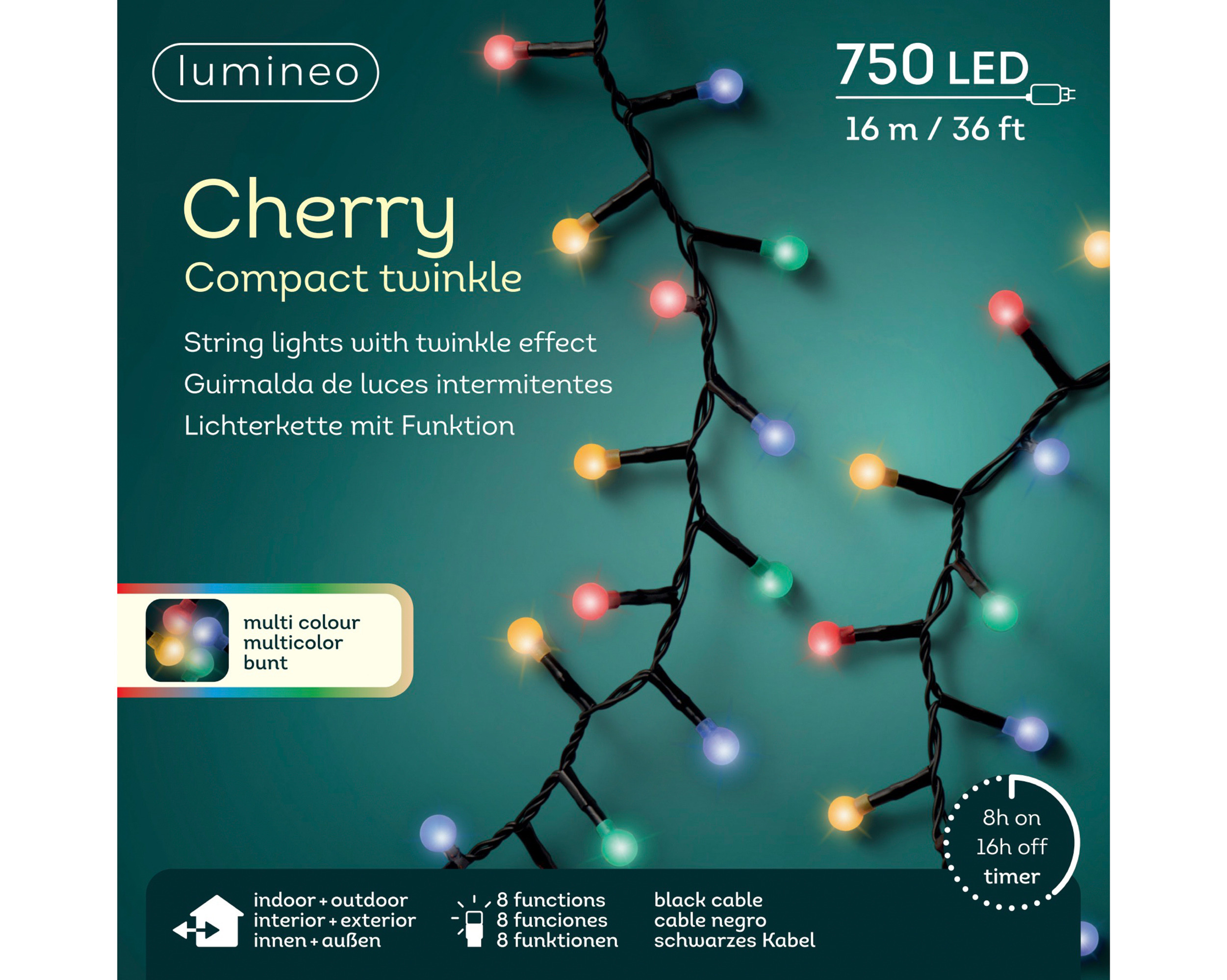 750LED A CILIEGIA 8 FUNZIONI MULTICOLOR