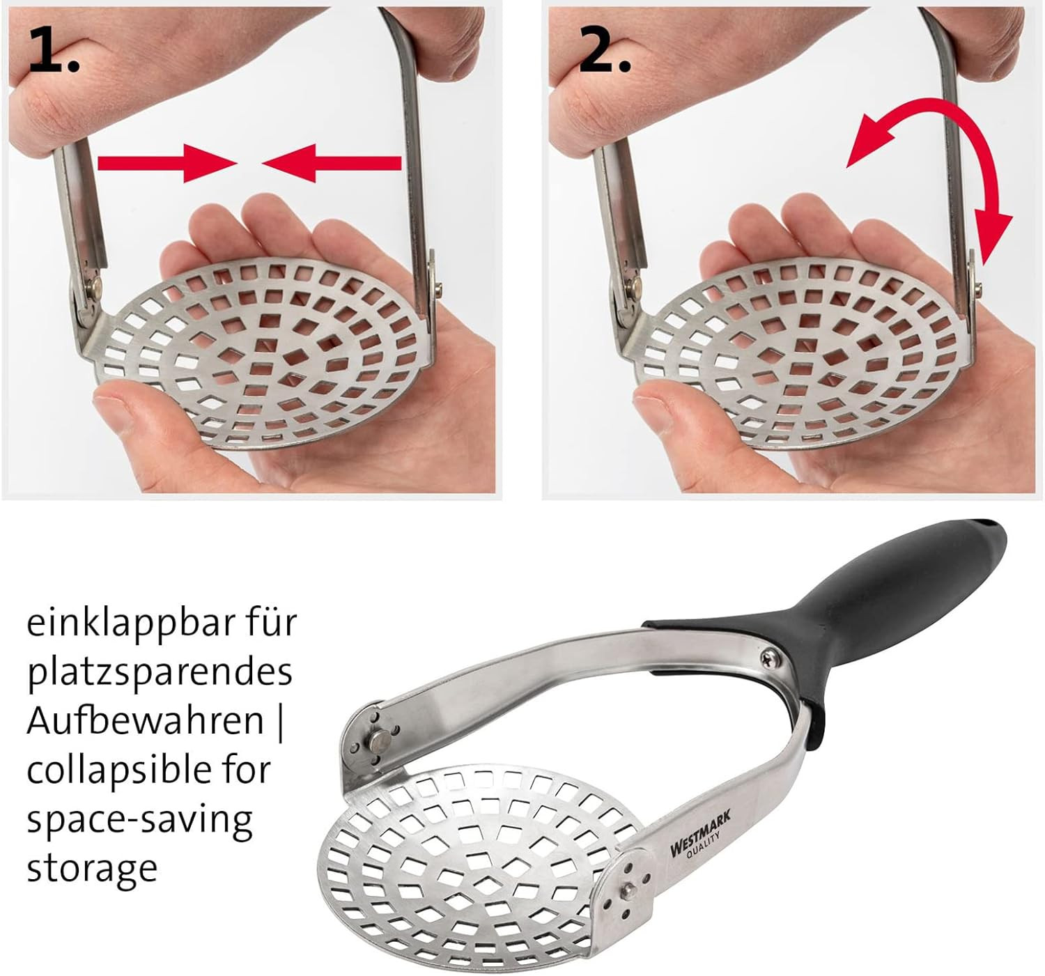 SCHIACCIAPATATE PIEGHEVOLE INOX
