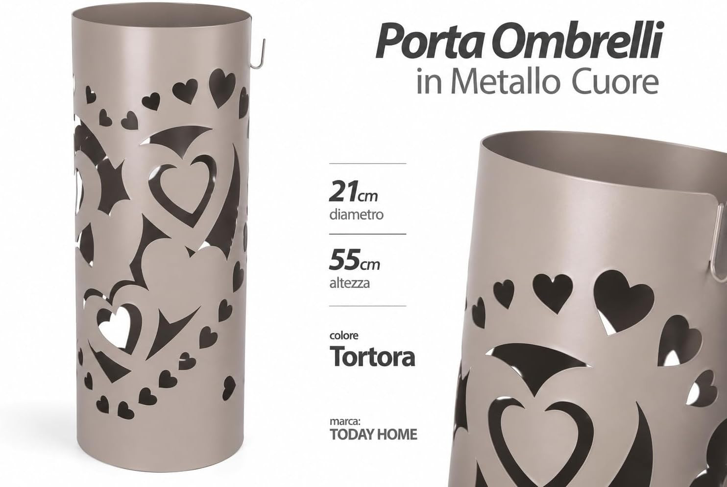 PORTAOMBRELLI CUORE TORTORA DM.21X55H
