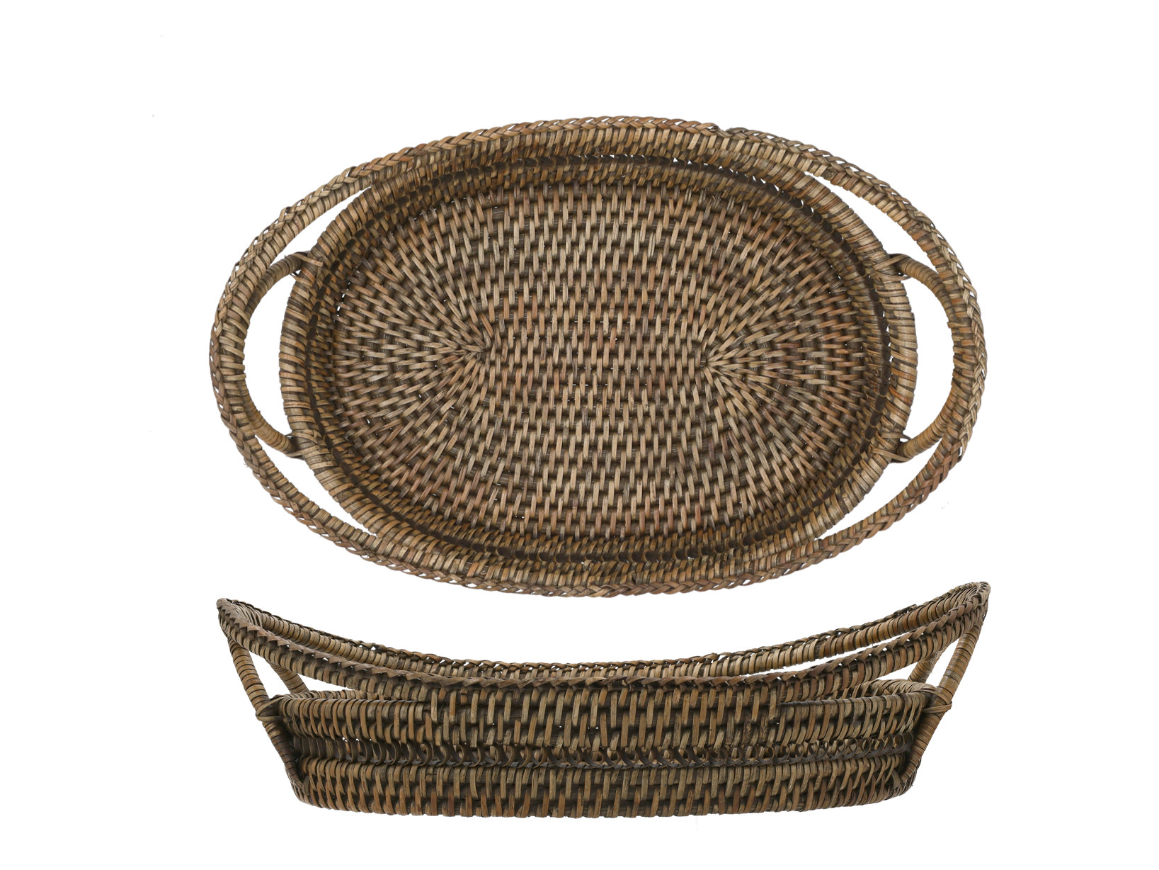 CESTINO RATTAN C/MAN. CM.35X23X9.5H