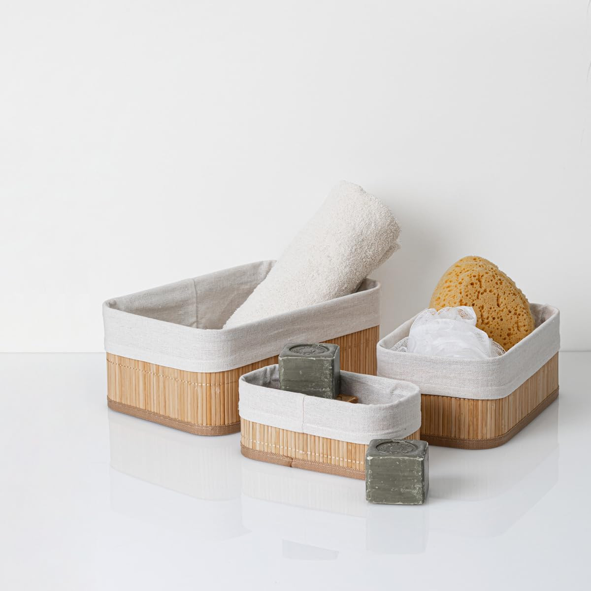 SET3 CESTINI BAMBU'NATURALE