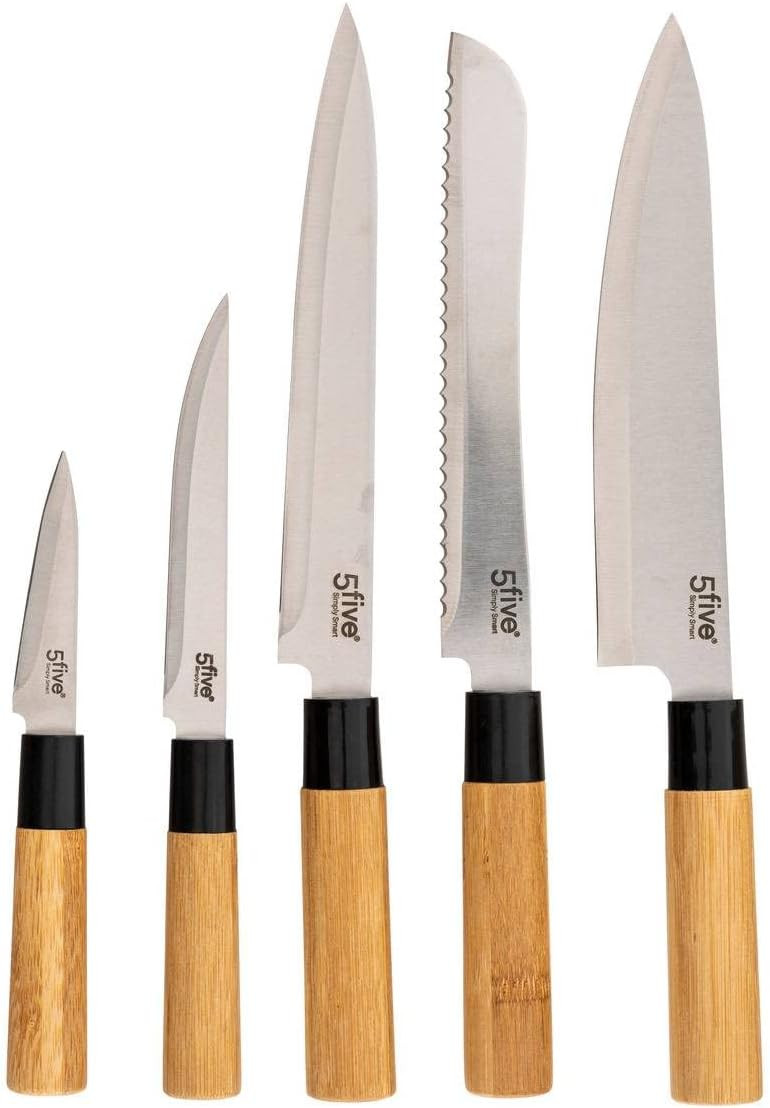 CEPPO 5 COLTELLI+5 UTENSILI BAMBU'
