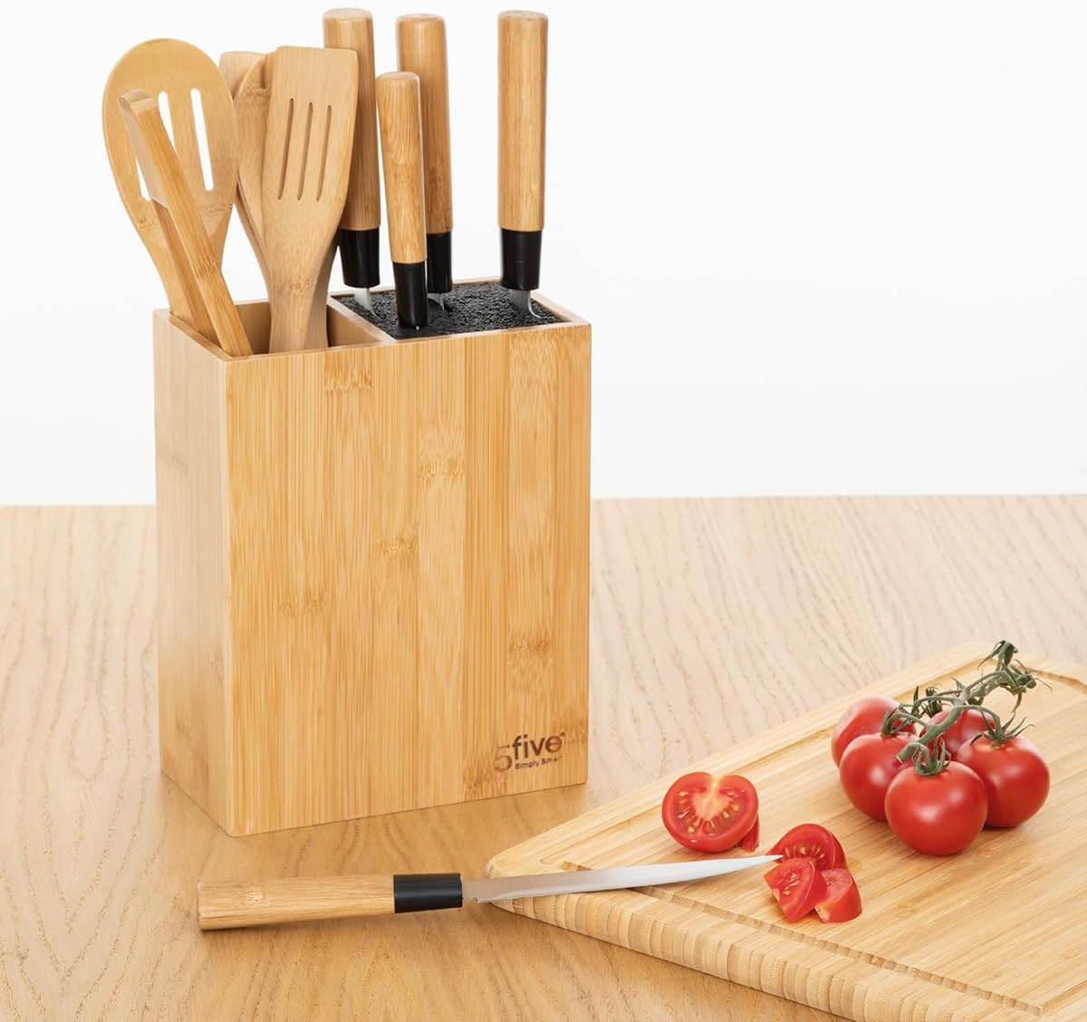 CEPPO 5 COLTELLI+5 UTENSILI BAMBU'