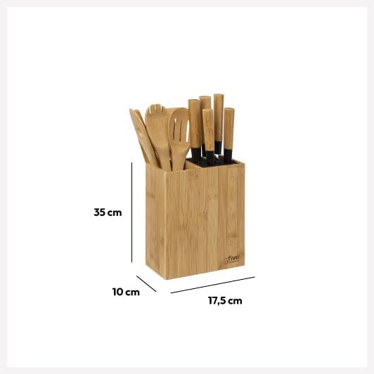 CEPPO 5 COLTELLI+5 UTENSILI BAMBU'