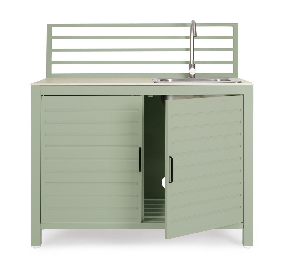 MODULO CUCINA CON LAVELLO VERDE