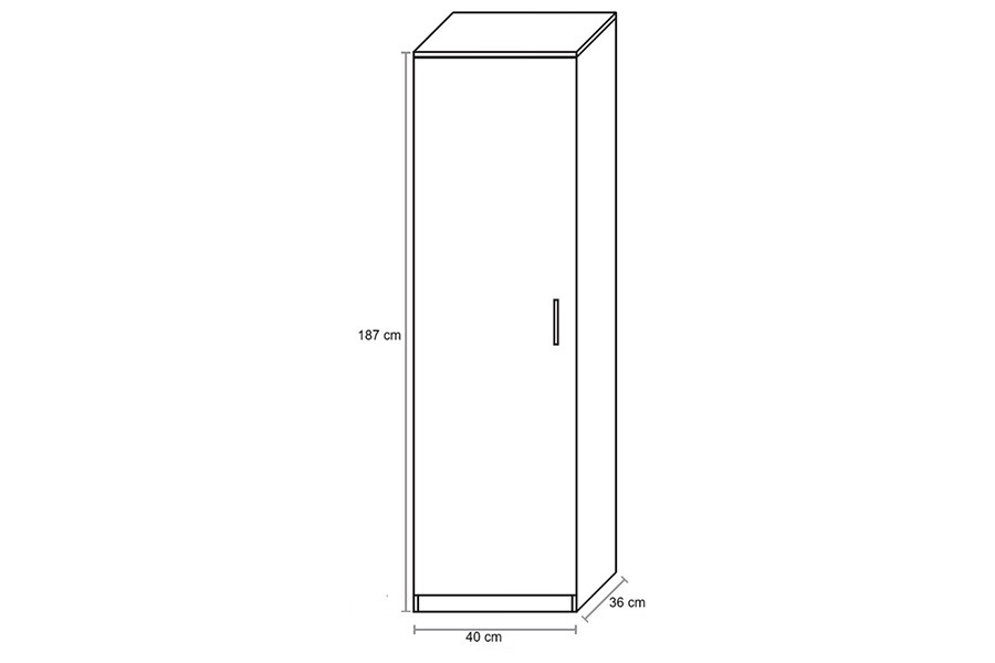 COLONNA TUTTOPIANI 1A CM.187X40X36 BIANCO/ROVERE G