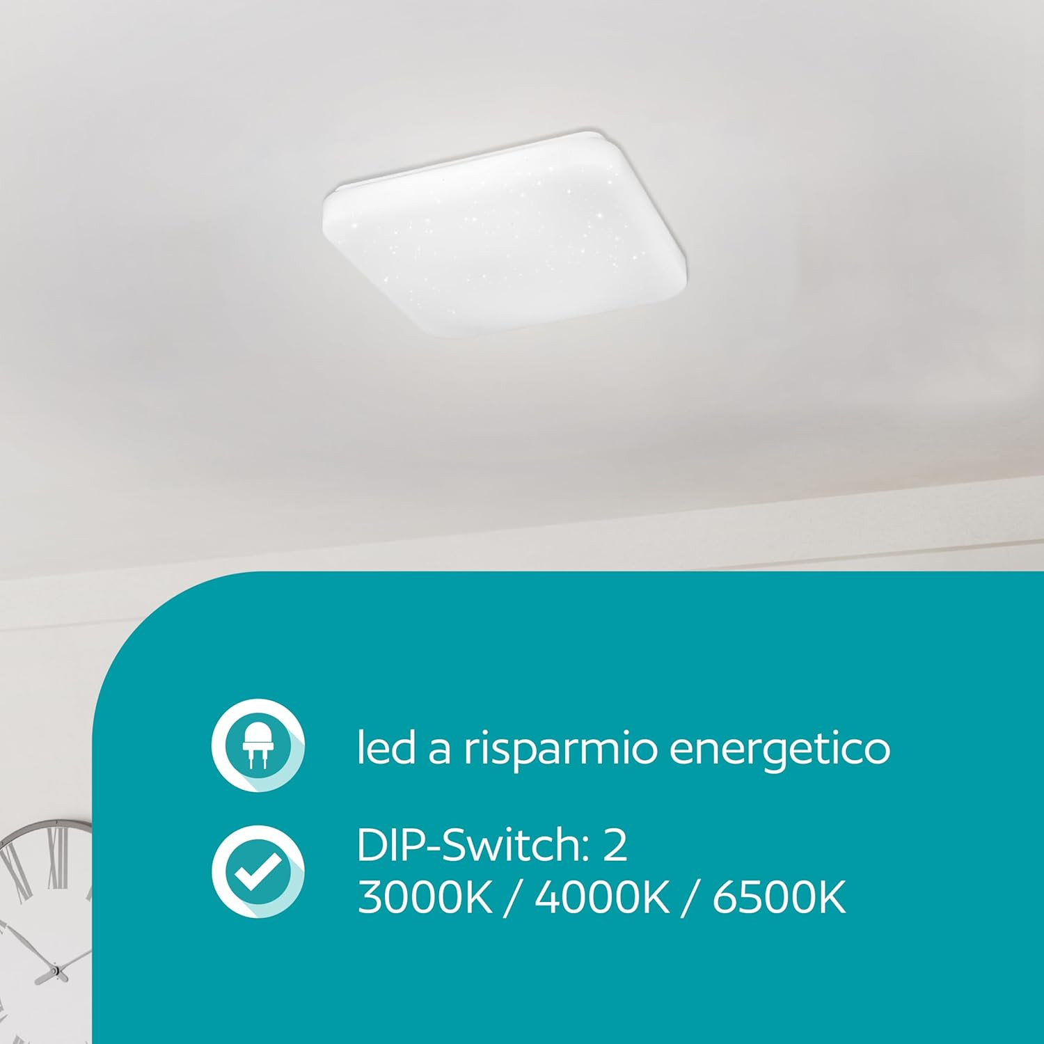 PLAFONIERA LED 28X28 CCT KRISTALL