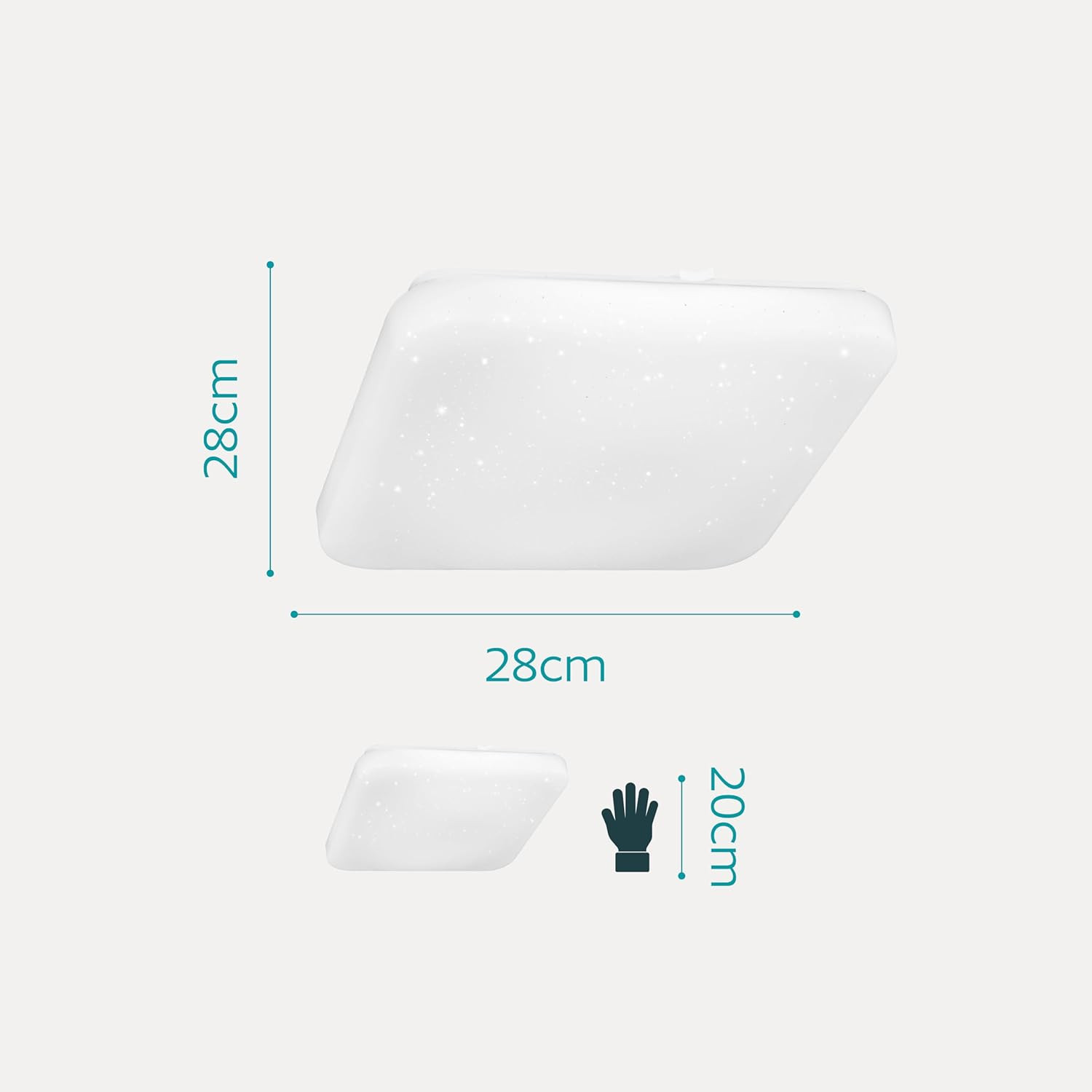 PLAFONIERA LED 28X28 CCT KRISTALL