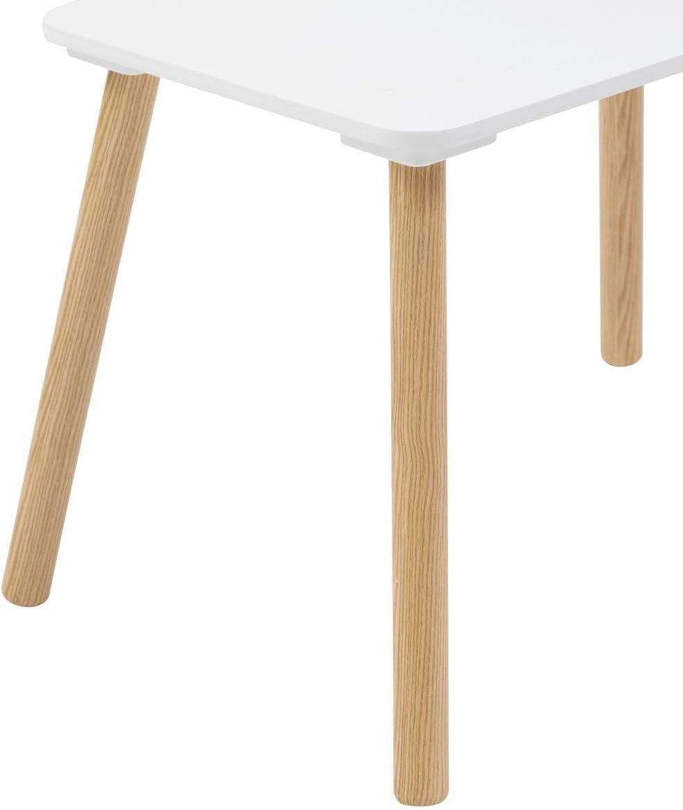 SET1 TAVOLO CM.58X38+2 SEDIE BAMBINI BIANCO/LEGNO