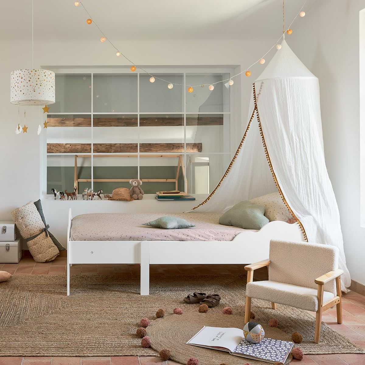 LAMPADARIO BAMBINI CON STELLINE BIANCO/OCRA D.30