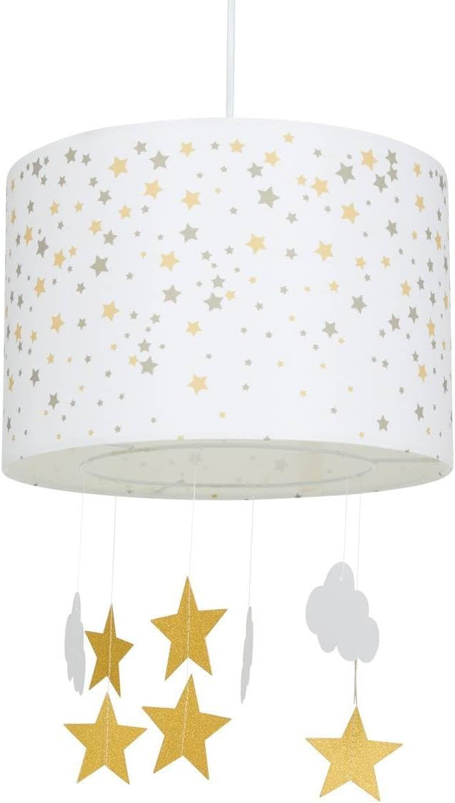 LAMPADARIO BAMBINI CON STELLINE BIANCO/OCRA D.30