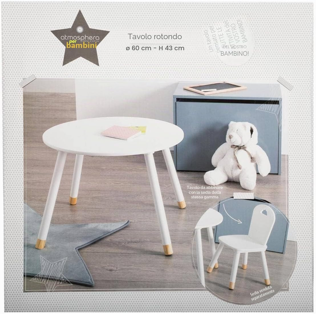 TAVOLINO BAMBINI D.60 BIANCO