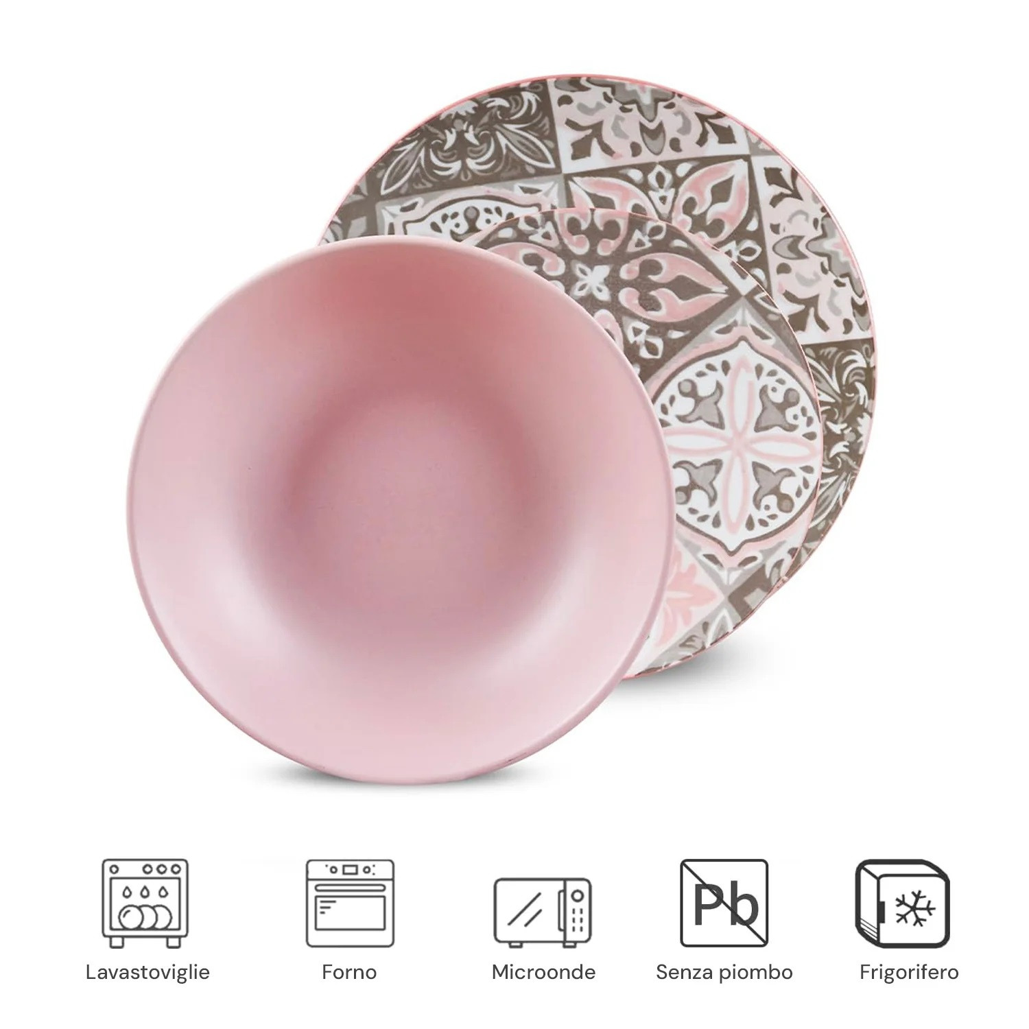 SERVIZIO PIATTI MAIORI PZ.18 ROSA