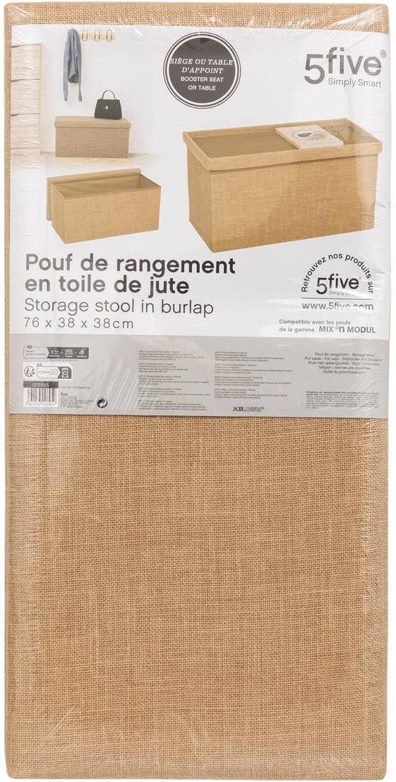 POUF PIEGHEVOLE CM.76X38X38 EFFETTO JUTA
