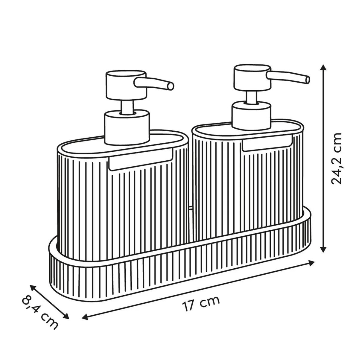 SET2 DISPENSER DI SAPONE 0.375L ARGILLA