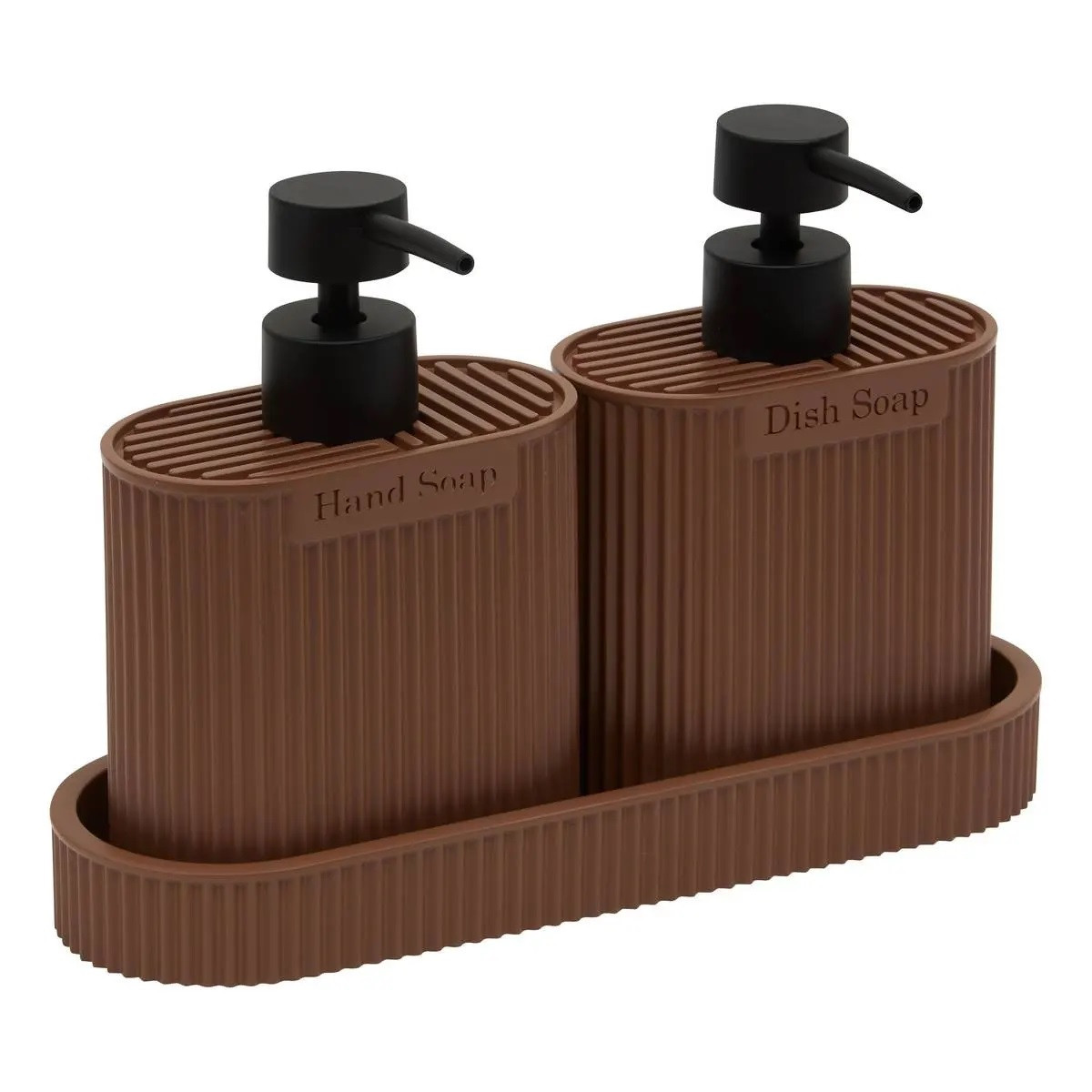 SET2 DISPENSER DI SAPONE 0.375L MARRONE