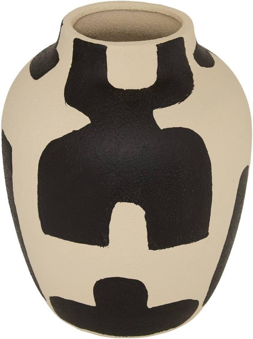 VASO NYER VIOLA 31CM CER.BIANCO/NERO